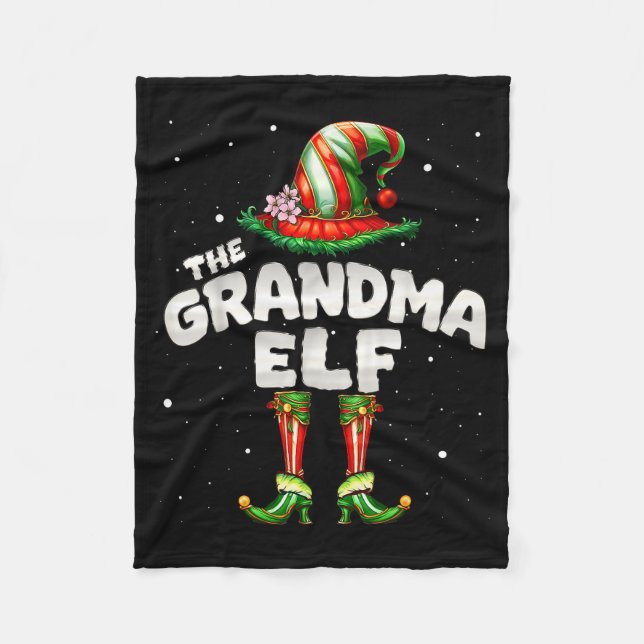 I'm The Grandma Elf Family Matching Group Christma Fleecedecke (Vorderseite)