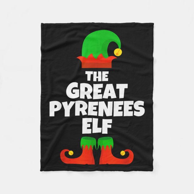 I'm The Great Pyrenees Elf Family Pajama Christmas Fleecedecke (Vorderseite)