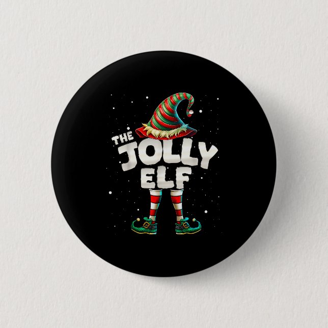 I'm The Jolly Elf Family Matching Group Christmas  Button (Vorderseite)