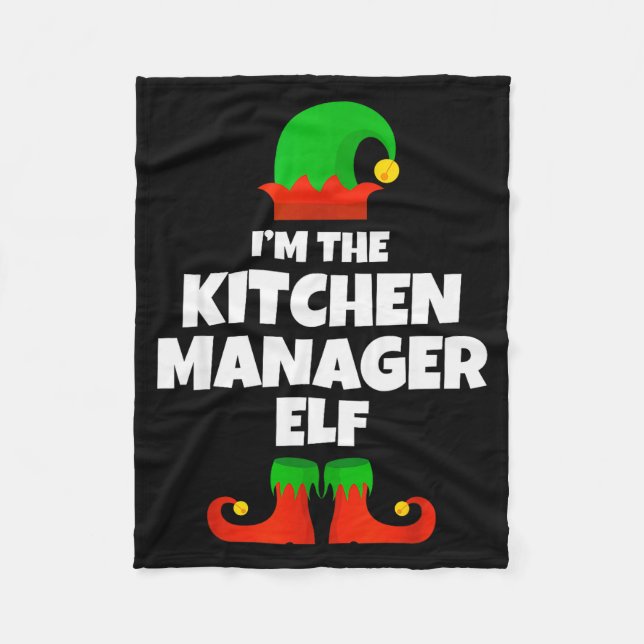 I'm The Kitchen Manager Elf Family Pajama Christma Fleecedecke (Vorderseite)