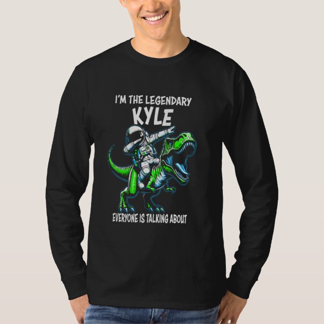 I'm The Legendary Kyle Funny Astronaut Dinosaur Ca T-Shirt (Vorderseite)