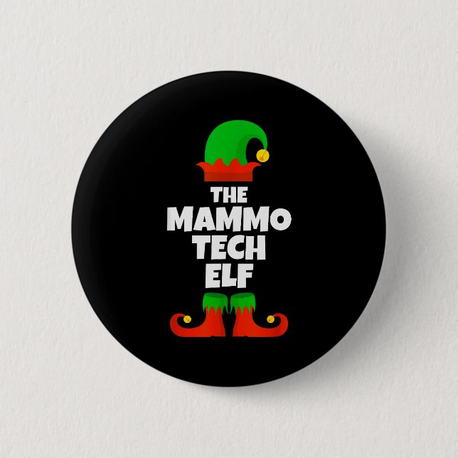 I'm The Mammo Tech Elf Family Pajama Christmas Mam Button (Vorderseite)