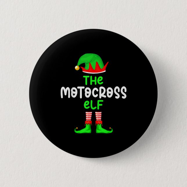 I'm The Motocross Elf Dirt Bike Christmas Matching Button (Vorderseite)