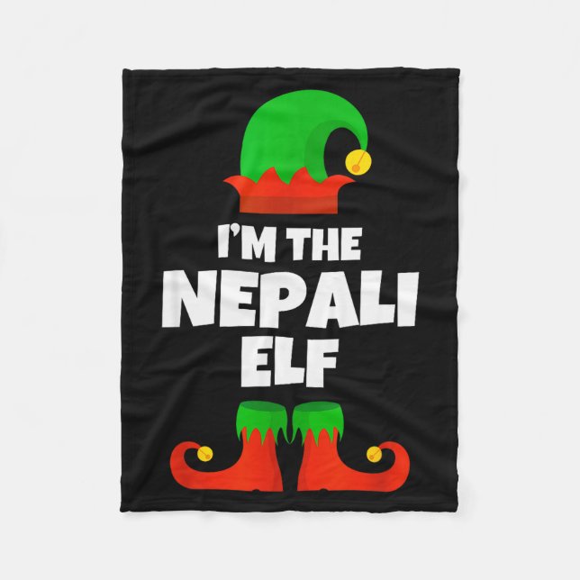 I'm The Nepali Elf Family Pajama Christmas Funny N Fleecedecke (Vorderseite)