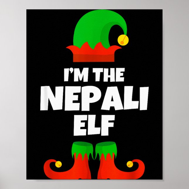 I'm The Nepali Elf Family Pajama Christmas Funny N Poster (Vorne)