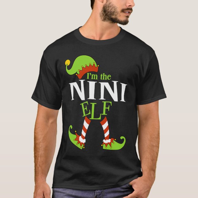 I'm The NINI Elf Family Group Matching PJ Christma T-Shirt (Vorderseite)