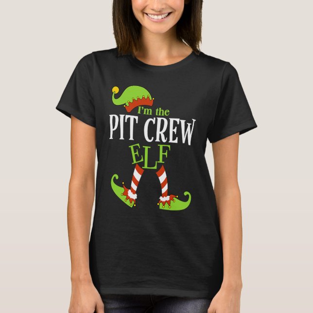 I'm The PIT CREW Elf Family Group Matching PJ Chri T-Shirt (Vorderseite)