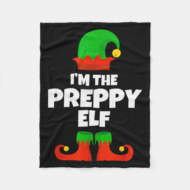 I'm The Preppy Elf Family Pajama Christmas Funny  Fleecedecke (Vorderseite)