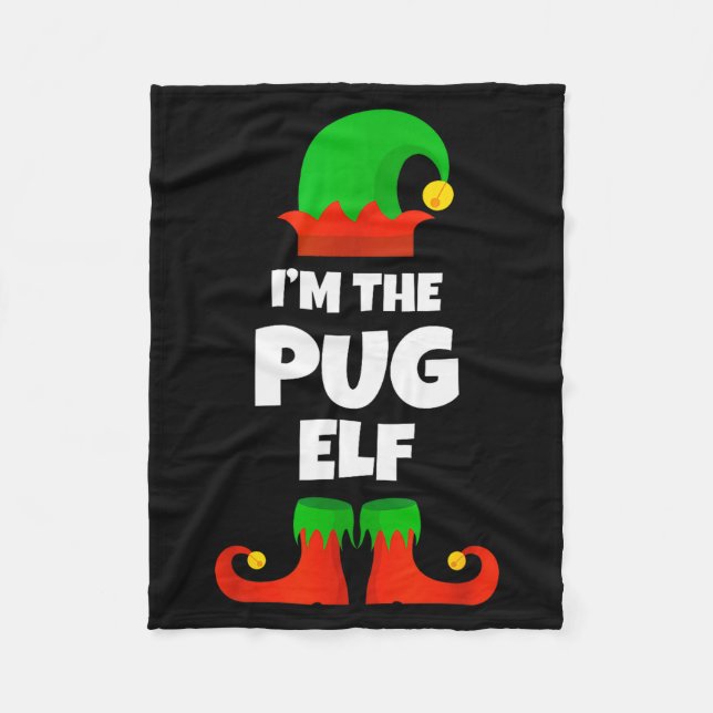 I'm The Pug Elf Family Pajama Christmas Funny Dog  Fleecedecke (Vorderseite)
