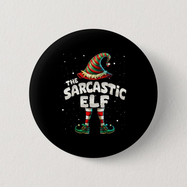 I'm The Sarcastic Elf Family Matching Group Christ Button (Vorderseite)