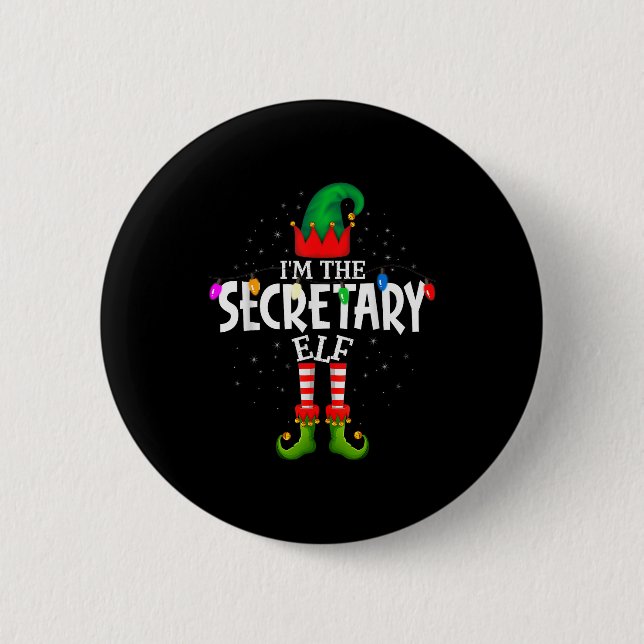 I'm The Secretary Matching Christmas Family  Button (Vorderseite)