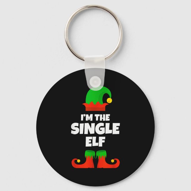 I'm The Single Elf Family Pajama Christmas Funny  Schlüsselanhänger (Vorderseite)