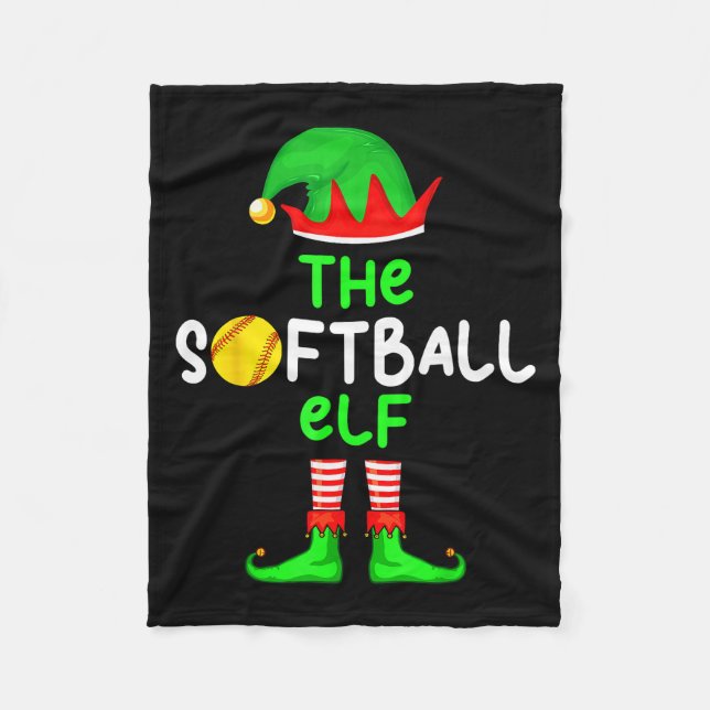 I'm The Softball Elf Christmas Family Matching Paj Fleecedecke (Vorderseite)
