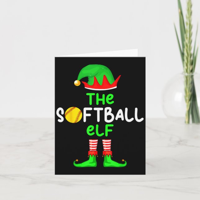 I'm The Softball Elf Christmas Family Matching Paj Karte (Vorderseite)