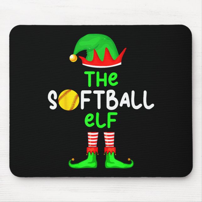 I'm The Softball Elf Christmas Family Matching Paj Mousepad (Vorne)