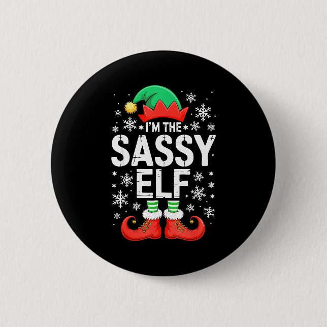I'm The Sy Elf Shirt Family Matching Christmas Cos Button (Vorderseite)