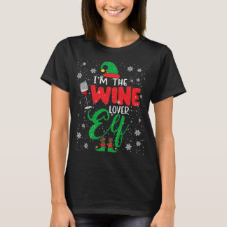 I'm The Wine Lover Elf Christmas Elf Drinking Wine T-Shirt