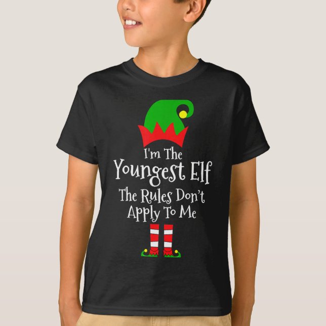I'm The Youngest Elf The Rules Don't Apply To Me M T-Shirt (Vorderseite)