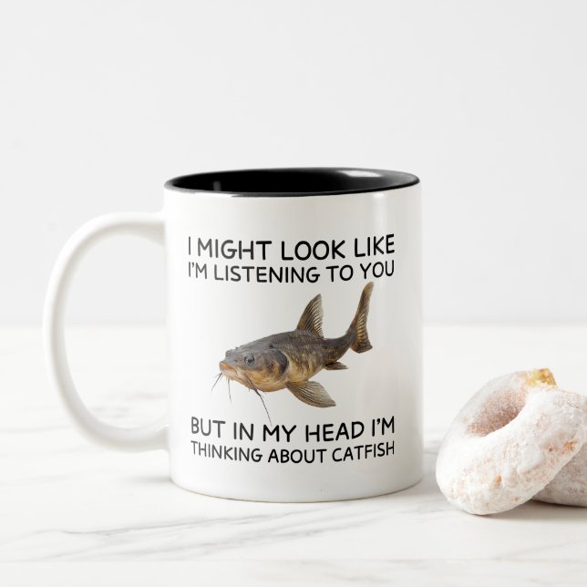  I'm thinking about CATFISH Zweifarbige Tasse (Mit Donut)