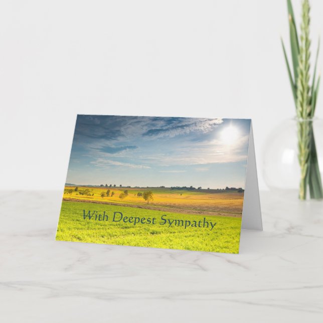 Im tiefen Beileid Landschaft Wiesen Felder Karte (Vorderseite)
