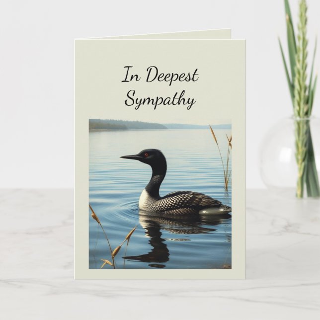 Im tiefsten Beileid Gemeinsame Loon Bird Nature Ar Karte (Vorderseite)