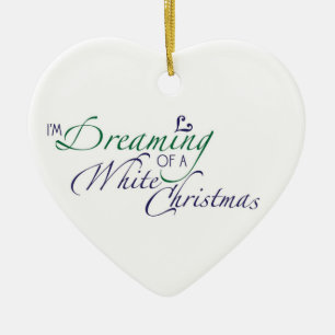 Im träumend von einer weißes Weihnachtsverzierun Keramik Ornament