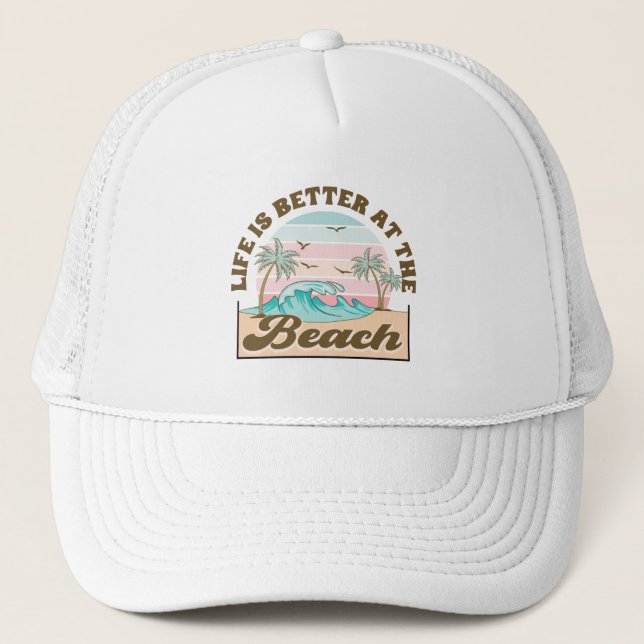 Im tropischen Sommer am Strand ist das Leben besse Truckerkappe (Vorderseite)