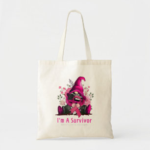 Im Überlebende Gnome Pink Ribbon Breast Cancer A Tragetasche
