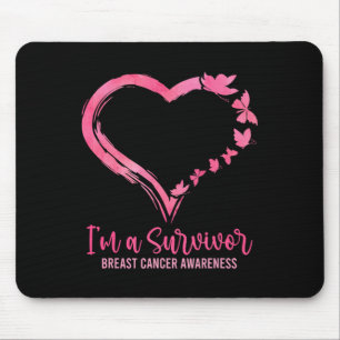 Im Überlebenden Shirt Pink Butterfly Herzstück Bru Mousepad