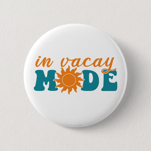 Im Vacay-Modus: Sonnige Sommerferien Button (Vorderseite)