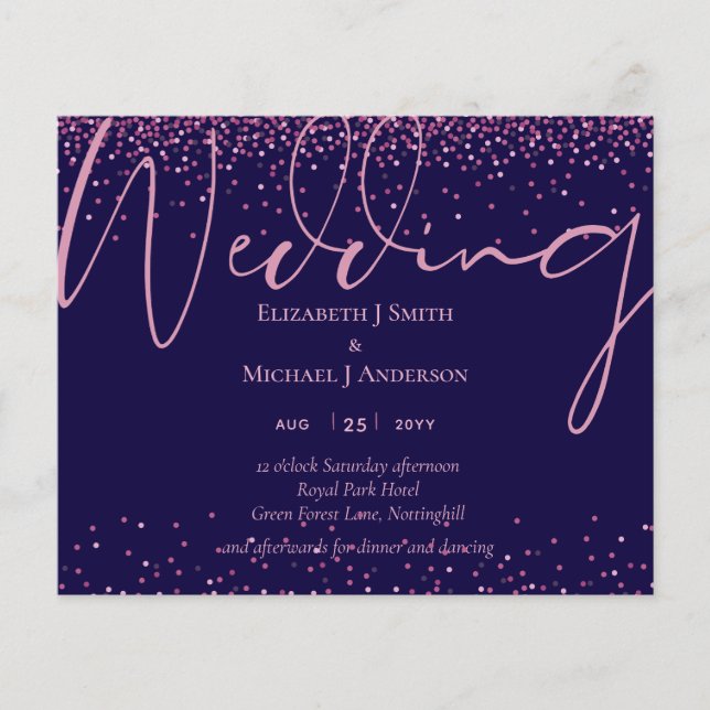 Im Verkauf! Budget Navy Blue Rose Gold Hochzeit Ei (Vorderseite)