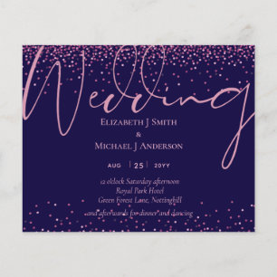 Im Verkauf! Budget Navy Blue Rose Gold Hochzeit Ei