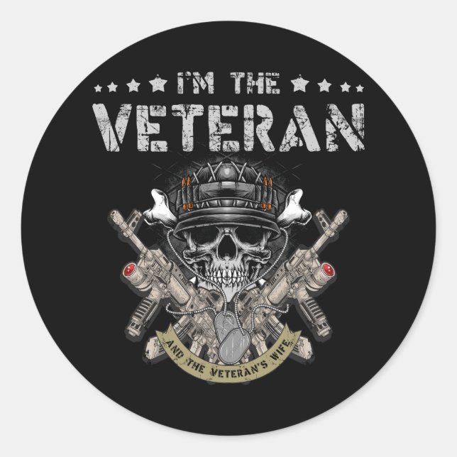 Im Veteranen und der Veteranen Ehefrau stolz Armee Runder Aufkleber (Vorderseite)