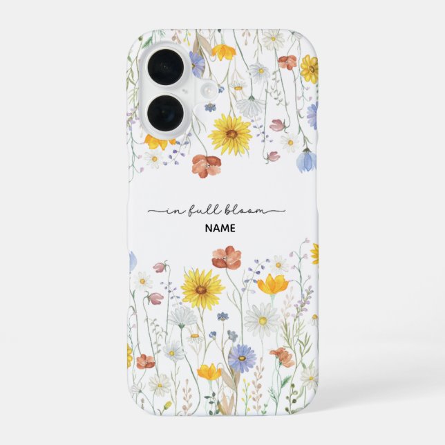 Im Vollblut - Personalisierte Wildblume iPhone 16 Hülle (Rückseite)
