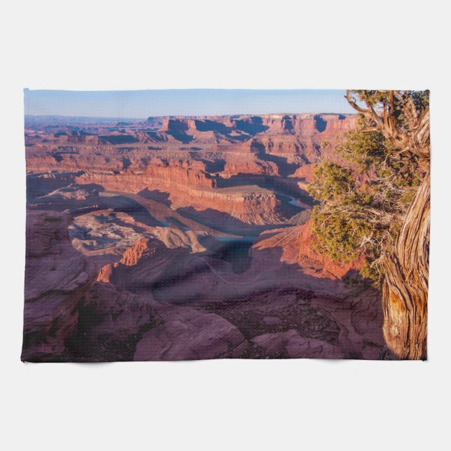 Im Voraus bezahlte Leistungs-Punkt-Sonnenaufgang - Geschirrtuch (Horizontal)