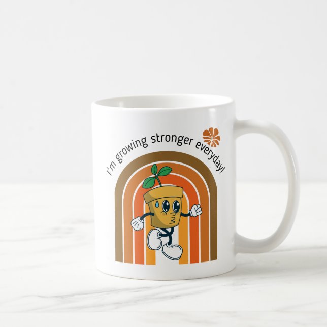 im Wachsen stärkerer Alltag Cartoon Pflanze Kaffeetasse (Rechts)