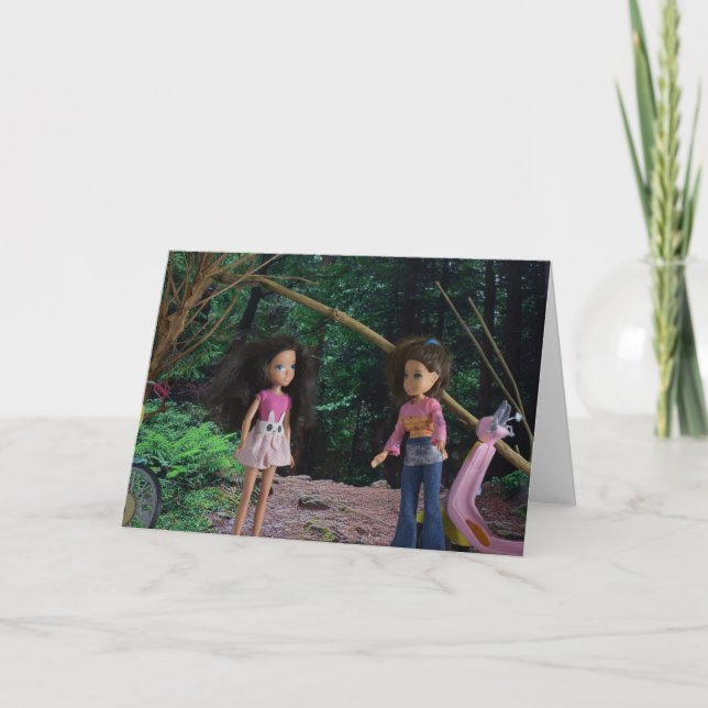 Im Wald mit meiner großen Schwester Karte (Vorderseite)