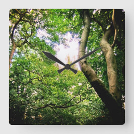 Im Wald Quadratische Wanduhr