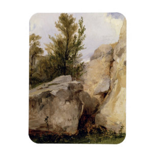Im Wald von Fontainebleau, c.1825 (Öl kann an Magnet