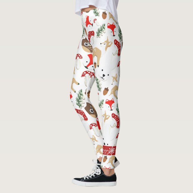 Im Wald Weihnachtsmuster Leggings (Links)