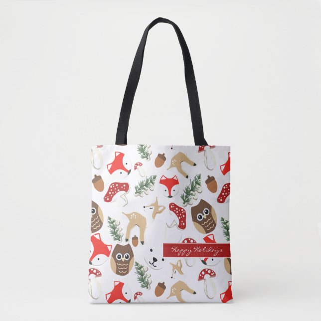 Im Wald Weihnachtsmuster Tasche (Vorderseite)