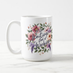 Im Warten wirkt Gott Floral Christlich Kaffeetasse
