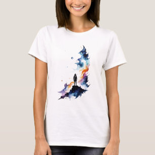 Im Watecolor-Kosmos verloren T-Shirt