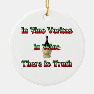 Im Wein gibt es Wahrheit Keramikornament