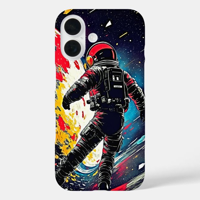 Im Weltraum verloren: ReRo Astronaut iPhone Case (Rückseite)