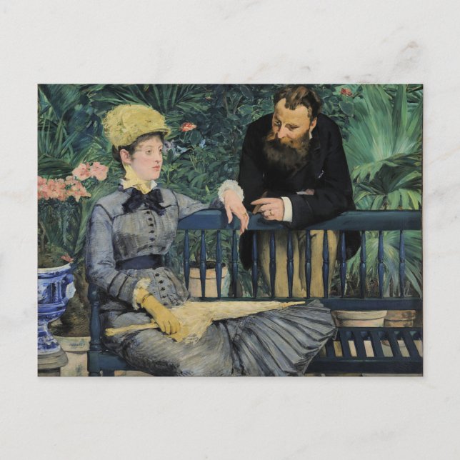 Im Wintergarten von Edouard Manet Postkarte (Vorderseite)