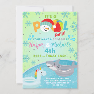 Im Winterpool laden die Schwimlinge zum Party ein. Einladung