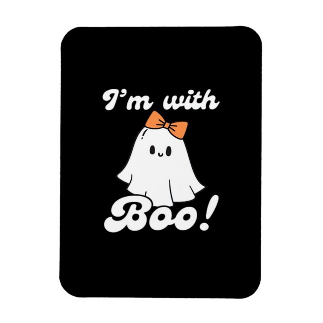 Im With Boo Funny Retro Style Magnet (Vertikal)