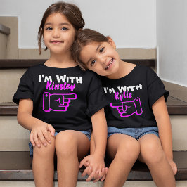 I'm With Custom Name Hand Pointing Left Cute Girls T-Shirt