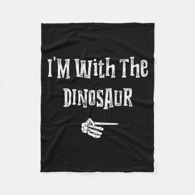 I'm With Dinosaur Halloween Costume Funny Couples  Fleecedecke (Vorderseite)